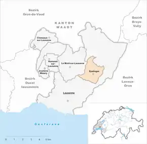 Poziția localității Epalinges