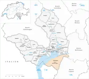 Poziția localității Gambarogno