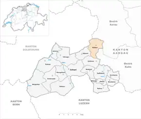 Poziția localității Kölliken