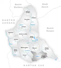 Poziția localității Kappel am Albis