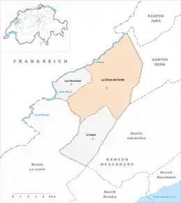 Poziția localității La Chaux-de-Fonds
