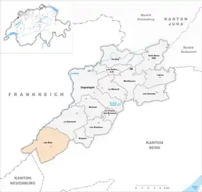 Poziția localității Les Bois