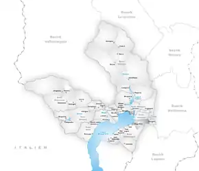 Poziția localității Magadino