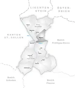 Poziția localității Malans GR