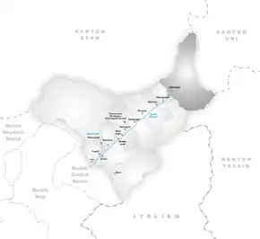 Poziția localității Oberwald