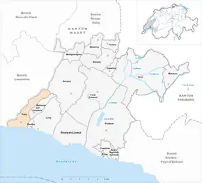 Poziția localității Pully