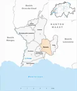 Poziția localității Renens