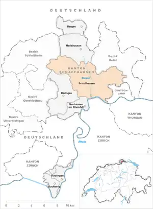 Poziția localității Schaffhausen