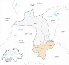 Poziția localității Sion