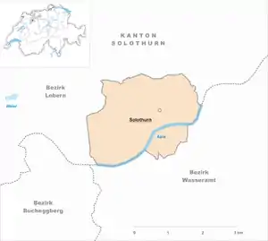 Poziția localității Solothurn