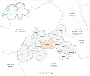 Poziția localității Zofingen