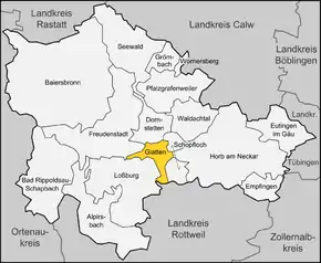 Poziția localității Glatten