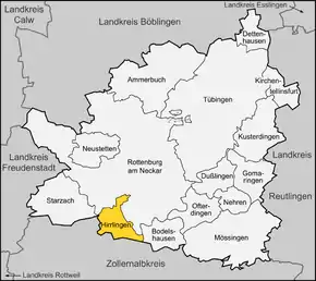 Poziția localității Hirrlingen
