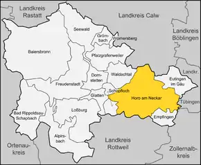 Poziția localității Horb am Neckar