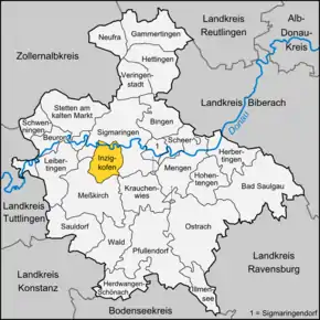 Poziția localității Inzigkofen