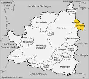 Poziția localității Kirchentellinsfurt