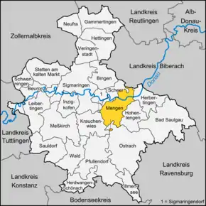 Poziția localității Mengen