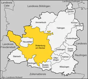 Poziția localității Rottenburg am Neckar
