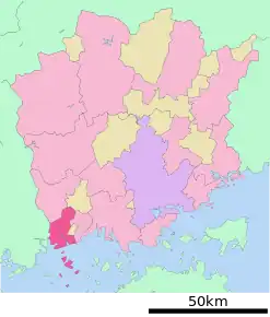 Poziția localității Kasaoka