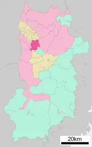 Poziția localității Kashihara