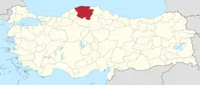 Poziția provinciei Kastamonu în Turcia
