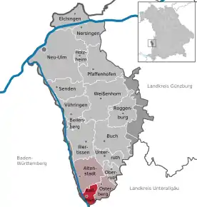 Poziția localității Kellmünz an der Iller