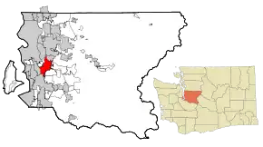 Poziția localității Renton