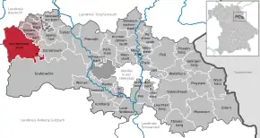 Poziția  Kirchenthumbach pe harta districtului Neustadt a.d.Waldnaab