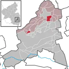 Poziția  Kirchheim an der Weinstraße pe harta districtului Bad Dürkheim