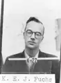Klaus Fuchs, fotografie pe cartea de identitate la Laboratorul Național din Los Alamos.
