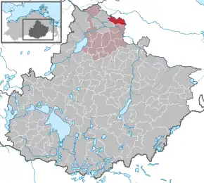 Poziția  Kletzin pe harta districtului Mecklenburgische Seenplatte