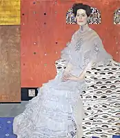 Portretul Fritzei Riedler (făcut în 1906), expus împreună cu Portretul Adelei Bloch-Bauer în 1907