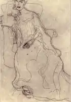 O schiță pregătitoare pentru portret, făcută în circa 1903