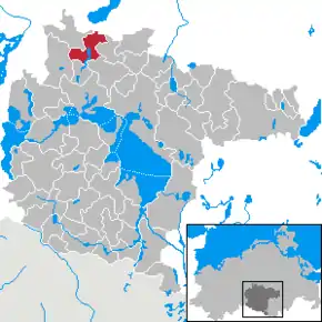 Poziția  Klocksin pe harta districtului Müritz