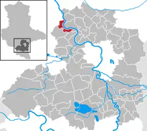 Poziția ortsteil Kloschwitz pe harta districtului Saalekreis