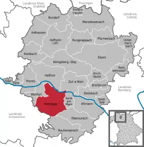 Poziția  Knetzgau pe harta districtului Haßberge