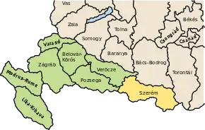 Hartă de poziționare pentru Comitatul Srijem