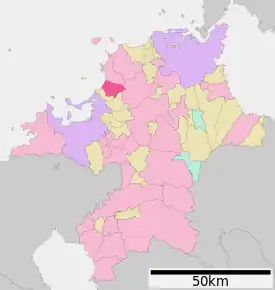 Poziția localității Koga, Fukuoka