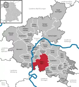 Poziția Kolitzheim pe harta districtului Schweinfurt