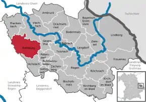 Poziția Kollnburg pe harta districtului Regen