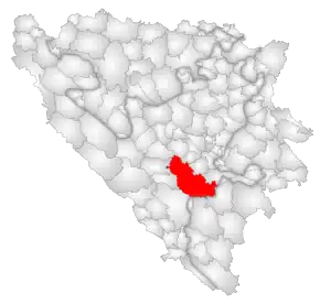 Poziția localității Konjic