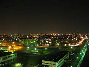 Vedere panoramică spre Koszalin noaptea