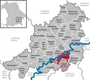 Poziția localității Kraiburg am Inn