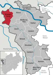 Poziția localității Kranenburg