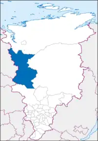 Poziția localității Raionul Turuhansk