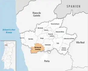 Poziția localității Vila Nova de Famalicão
