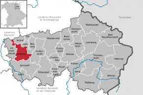 Poziția  Kulmain pe harta districtului Tirschenreuth