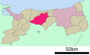 Poziția localității Kurayoshi