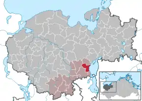 Poziția  Lübstorf pe harta districtului Nordwestmecklenburg