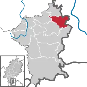 Poziția  Lützelbach pe harta districtului Odenwaldkreis